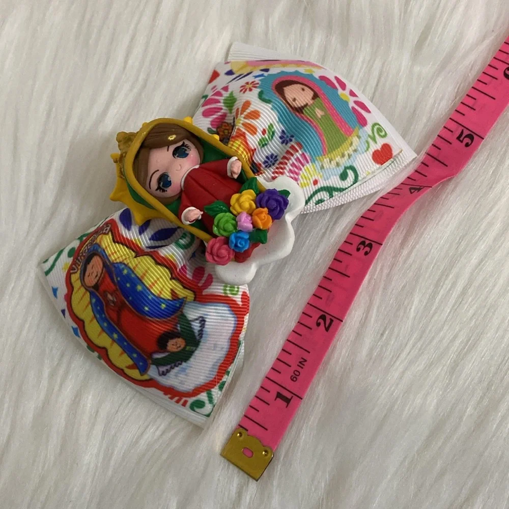 Girls Hair Bow Virgen de Guadalupe